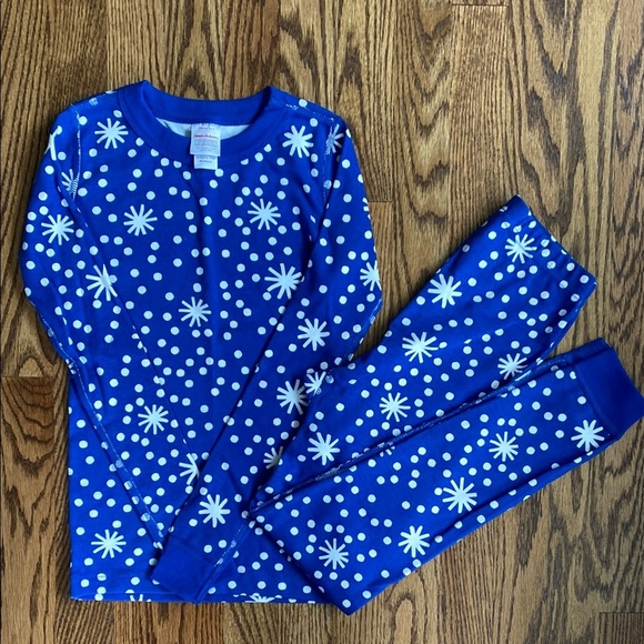 NWOT Hanna Andersson First Snow on galactic blue pj set, size 8 perfect cond. - Picture 1 of 8